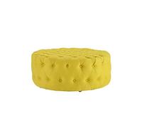 KIBONCY Round Ottoman, Cushioned Footrest Large Fabric-Feel Upholstered Foot Stool with Fabric for Living Room Bedroom Entryway(D,50x40cm)