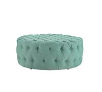 KIBONCY Round Ottoman, Cushioned Footrest Large Fabric-Feel Upholstered Foot Stool with Fabric for Living Room Bedroom Entryway(A,60x40cm)