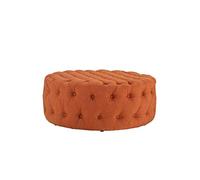 KIBONCY Round Ottoman, Cushioned Footrest Large Fabric-Feel Upholstered Foot Stool with Fabric for Living Room Bedroom Entryway(C,110x40cm)