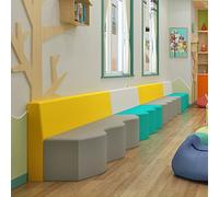 KIBONCY Sala de Actividades del Museo de Ciencias: Sofá Trasero en Forma de Onda Área de Descanso for Padres e instituciones de educación Infantil y de niños Aula de Baile(120x60x72cm)