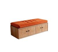 KIBONCY Shoe Storage Bench with Tufted Cushioned Seat, Closed Cabinet Changing Organizer for Entryway Mudroom Bedroom Space Saving(C,130x40x40cm)