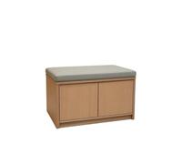 KIBONCY Shoe Storage Bench with Tufted Cushioned Seat, Closed Cabinet Changing Organizer for Entryway Mudroom Bedroom Space Saving(A,90x40x40cm)