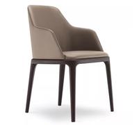 KIBONCY Silla De Comedor Cuero Lujo Madera Maciza, Sillón Moderno Mediados Siglo For El Hogar, Sofá Individual Tapizado con Marco Fresno For Sala Estar, Estudio(A)