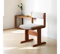 KIBONCY Silla de Comedor Retro Nino: Silla Estilo Mid-Century con Respaldo Madera Maciza, Individual diseño Minimalista for el hogar o Sala té(White,Mid-centurycolor Frame)