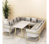 KIBONCY Silla de Comedor tapizada, sillón, salón, Silla Auxiliar, Moderna Tipo Barril, sofás tapizados, sillas Modernas y cómodas con Patas Metal(5)