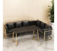 KIBONCY Silla de Comedor tapizada, sillón, salón, Silla Auxiliar, Moderna Tipo Barril, sofás tapizados, sillas Modernas y cómodas con Patas Metal(4)