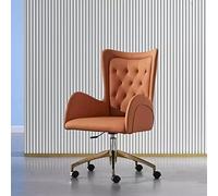KIBONCY Silla de Oficina con Ruedas, Silla ergonómica for Escritorio, Silla de Ordenador con Altura Ajustable, giratoria, con reposabrazos, Estilo Ejecutivo.(Orange)