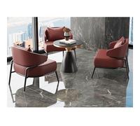 KIBONCY Silla De Oficina Italiana Moderna: Sillón Ergonómico Individual For Recepción, Salón, Reunión De Negocios con Juego De Mesa De Lujo Rock(Set2,E)