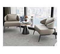 KIBONCY Silla De Oficina Italiana Moderna: Sillón Ergonómico Individual For Recepción, Salón, Reunión De Negocios con Juego De Mesa De Lujo Rock(Set1,B)