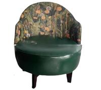 KIBONCY Silla giratoria Decorativa, Respaldo Ancho y Curvado, Silla giratoria tapizada Gruesa, sofá Individual Moderno para Sala de Estar(D)