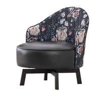 KIBONCY Silla giratoria Decorativa, Respaldo Ancho y Curvado, Silla giratoria tapizada Gruesa, sofá Individual Moderno para Sala de Estar(I)