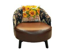 KIBONCY Silla giratoria Decorativa, Respaldo Ancho y Curvado, Silla giratoria tapizada Gruesa, sofá Individual Moderno para Sala de Estar(A)