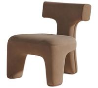 KIBONCY Silla Moderna de Terciopelo Nobuk, Silla tapizada de Espuma de Alta Densidad 50D con Marco de Madera Maciza, Silla Suave y cómoda sin Brazos para el hogar, Oficina, Sala de Estar(Brown)