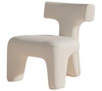 KIBONCY Silla Moderna de Terciopelo Nobuk, Silla tapizada de Espuma de Alta Densidad 50D con Marco de Madera Maciza, Silla Suave y cómoda sin Brazos para el hogar, Oficina, Sala de Estar(White)
