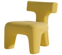 KIBONCY Silla Moderna de Terciopelo Nobuk, Silla tapizada de Espuma de Alta Densidad 50D con Marco de Madera Maciza, Silla Suave y cómoda sin Brazos para el hogar, Oficina, Sala de Estar(Yellow)