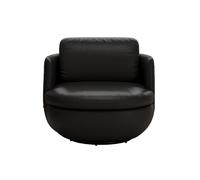 KIBONCY Silla Moderna giratoria de 360°, Silla tapizada con Esponja de Alta Resistencia 45D y látex elástico Q, sofá Individual Redondo Compacto for Sala de Estar, Dormitorio, Oficina(Black)