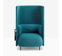 KIBONCY Sillas de recepción y for visitas con Respaldo semidividido, sofá biplaza Azul con Amplio Espacio y Esponja de Alta resiliencia for Salas de reuniones, cafeterías y bibliotecas.(D)