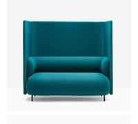 KIBONCY Sillas de recepción y for visitas con Respaldo semidividido, sofá biplaza Azul con Amplio Espacio y Esponja de Alta resiliencia for Salas de reuniones, cafeterías y bibliotecas.(F)