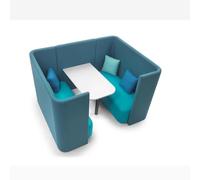 KIBONCY Sillas de recepción y for visitas con Respaldo semidividido, sofá biplaza Azul con Amplio Espacio y Esponja de Alta resiliencia for Salas de reuniones, cafeterías y bibliotecas.(I)