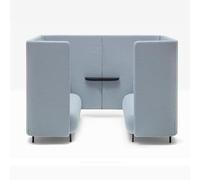 KIBONCY Sillas de recepción y for visitas con Respaldo semidividido, sofá biplaza Azul con Amplio Espacio y Esponja de Alta resiliencia for Salas de reuniones, cafeterías y bibliotecas.(G)