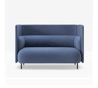 KIBONCY Sillas de recepción y for visitas con Respaldo semidividido, sofá biplaza Azul con Amplio Espacio y Esponja de Alta resiliencia for Salas de reuniones, cafeterías y bibliotecas.(C)