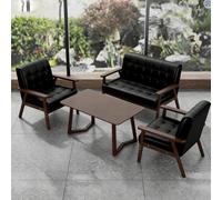 KIBONCY Sillas Modernas Juego De Muebles Sala Estar Lectura Dormitorio, Sillón Madera Maciza con Almohada, Cojín Cómodo Ergonómico For Salón Lado Oficina(F)