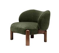 KIBONCY Sillón Auxiliar con Respaldo Redondo, sillón for Sala de Estar, cómodo for Leer en el Dormitorio o Sala de Espera, sofá Individual de Madera.(Green)