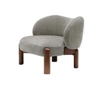 KIBONCY Sillón Auxiliar con Respaldo Redondo, sillón for Sala de Estar, cómodo for Leer en el Dormitorio o Sala de Espera, sofá Individual de Madera.(Gray)