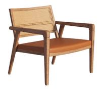 KIBONCY Sillón de Madera Maciza Estilo WABI Sabi for apartamento pequeño, Sala de Estar, sillón de Ocio, Estilo nórdico, Estilo Retro, de ratán.(A1)