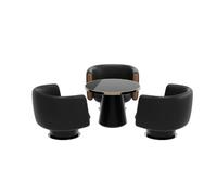 KIBONCY Sillón de Oficina Minimalista Moderno for reuniones y negociaciones, sillón de recepción de salón de Negocios de Hotel Estilo diseñador(Table with Three Chairs)