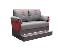 KIBONCY Sillón for Ver Sala de Billar, Juego de sofás de Entretenimiento for salón Comercial, cómodo sofá tapizado de Cuero con reposapiés de Metal(B)