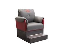 KIBONCY Sillón for Ver Sala de Billar, Juego de sofás de Entretenimiento for salón Comercial, cómodo sofá tapizado de Cuero con reposapiés de Metal(A)