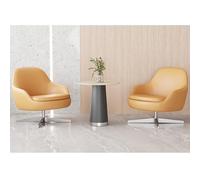 KIBONCY Sillón Giratorio Moderno con Base De Aluminio For Oficina, Sala De Estar Y Bar - Rotación De 360°, Diseño Ergonómico Y Tablero con Patrón De Piedra(1+4,D)