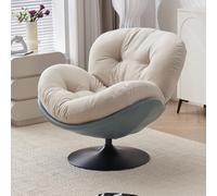 KIBONCY Sillón Giratorio Tipo sofá Color Crema, Estilo Vintage, Ideal for Relajarse en el balcón o la Sala de Estar, con tapizado Floral(2,A)