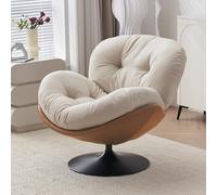 KIBONCY Sillón Giratorio Tipo sofá Color Crema, Estilo Vintage, Ideal for Relajarse en el balcón o la Sala de Estar, con tapizado Floral(1,A)