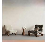 KIBONCY Sillón Individual Chino WABI-Sabi, Nuevo, de Madera Maciza, con Mesa for Hotel, casa Familia y balcón, Varios Estilos(SET9)