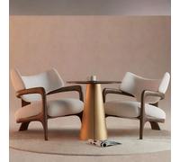 KIBONCY Sillón Individual Chino WABI-Sabi, Nuevo, de Madera Maciza, con Mesa for Hotel, casa Familia y balcón, Varios Estilos(SET1)