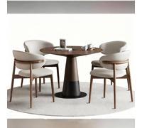 KIBONCY Sillón Individual Chino WABI-Sabi, Nuevo, de Madera Maciza, con Mesa for Hotel, casa Familia y balcón, Varios Estilos(SET4)