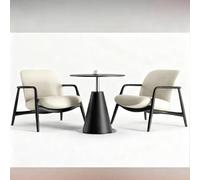 KIBONCY Sillón Individual Chino WABI-Sabi, Nuevo, de Madera Maciza, con Mesa for Hotel, casa Familia y balcón, Varios Estilos(SET2)