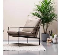 KIBONCY Sillón Individual de Acero al Carbono: sillón Minimalista diseño for Sala Estar, balcón y Oficina nórdica, (Light Coffee)