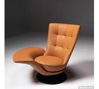 KIBONCY Sillón Individual Giratorio, sillón de salón Moderno con Base giratoria de Metal, sillón Extragrande, sofá Cama for Dormitorio o Sala de Estar.(Orange)