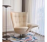 KIBONCY Sillón Individual Giratorio, sillón de salón Moderno con Base giratoria de Metal, sillón Extragrande, sofá Cama for Dormitorio o Sala de Estar.(Beige)