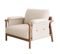 KIBONCY Sillón Individual, Minimalista Italiano, de Lujo, Moderno, for Sala de Estar, Dormitorio pequeño, de Madera Maciza, nórdico, de Cuero.(A1)