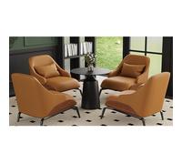 KIBONCY Sillón Individual Moderno De Estilo Italiano con Tapizado De Polipiel, Estructura De Madera Maciza Y Patas De Acero Al Carbono For Salón De Hotel(N)