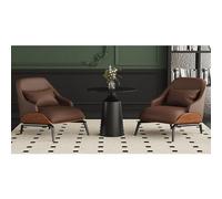 KIBONCY Sillón Individual Moderno De Estilo Italiano con Tapizado De Polipiel, Estructura De Madera Maciza Y Patas De Acero Al Carbono For Salón De Hotel(G)