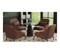 KIBONCY Sillón Individual Moderno De Estilo Italiano con Tapizado De Polipiel, Estructura De Madera Maciza Y Patas De Acero Al Carbono For Salón De Hotel(K)