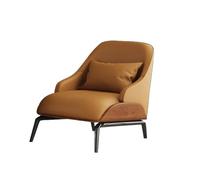 KIBONCY Sillón Individual Moderno De Estilo Italiano con Tapizado De Polipiel, Estructura De Madera Maciza Y Patas De Acero Al Carbono For Salón De Hotel(D)