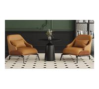 KIBONCY Sillón Individual Moderno De Estilo Italiano con Tapizado De Polipiel, Estructura De Madera Maciza Y Patas De Acero Al Carbono For Salón De Hotel(H)