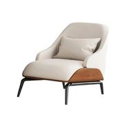 KIBONCY Sillón Individual Moderno De Estilo Italiano con Tapizado De Polipiel, Estructura De Madera Maciza Y Patas De Acero Al Carbono For Salón De Hotel(C)