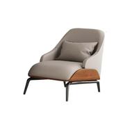 KIBONCY Sillón Individual Moderno De Estilo Italiano con Tapizado De Polipiel, Estructura De Madera Maciza Y Patas De Acero Al Carbono For Salón De Hotel(A)